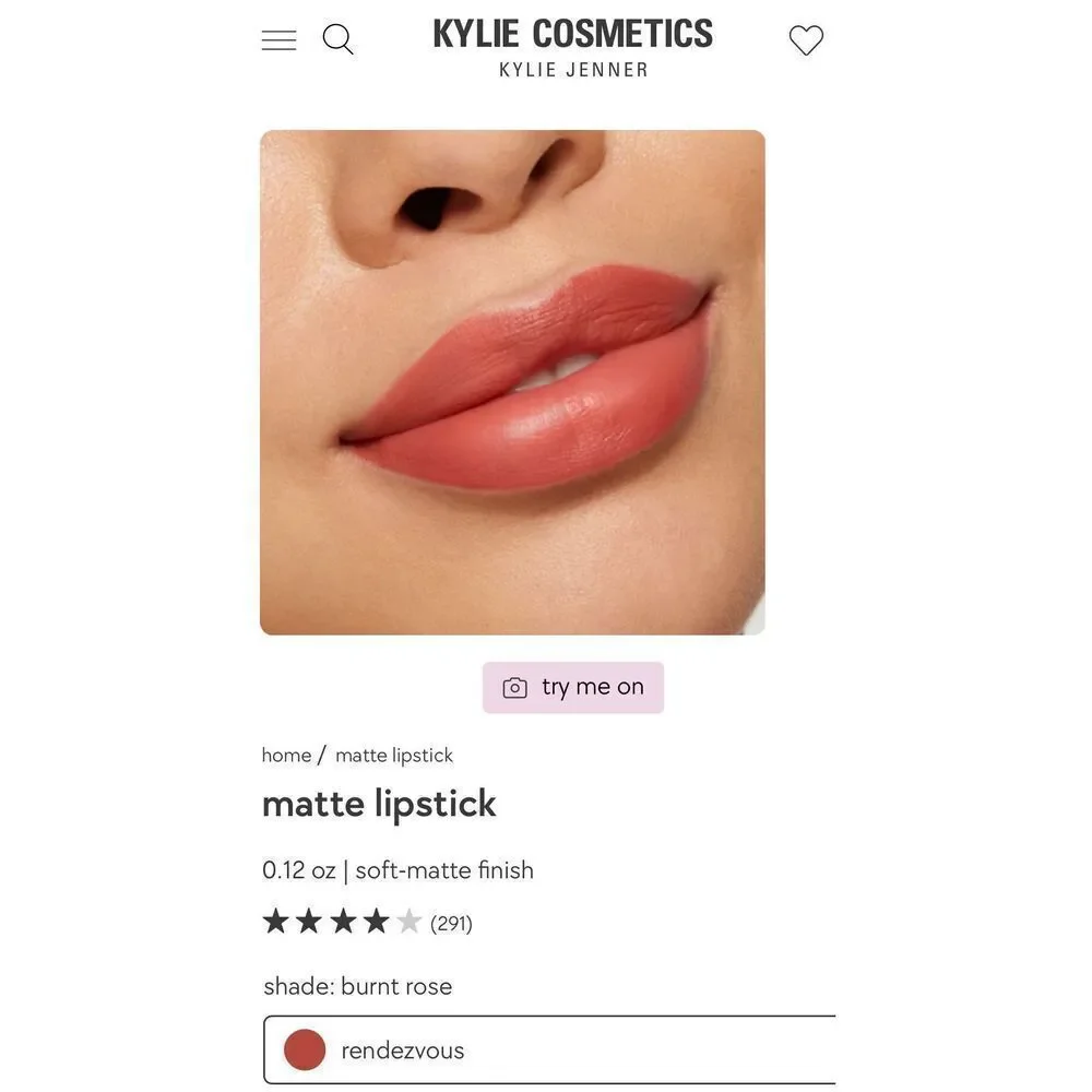 KYLIE Matte Lipstick Rendevoux - Picture 2 of 6